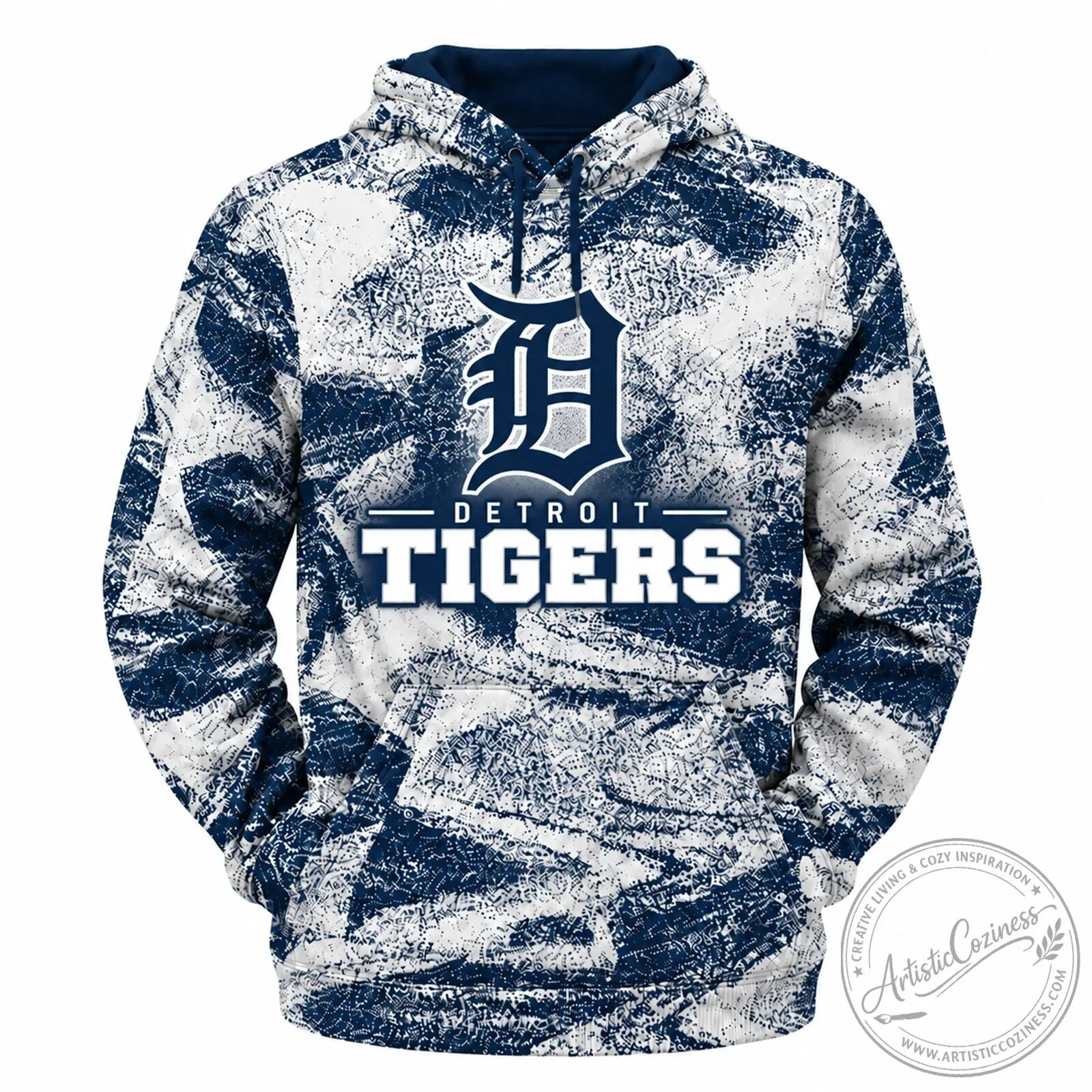 Detroit Tigers MLB Baseball Team Logo Distressed Pattern Hoodie for Men and Women