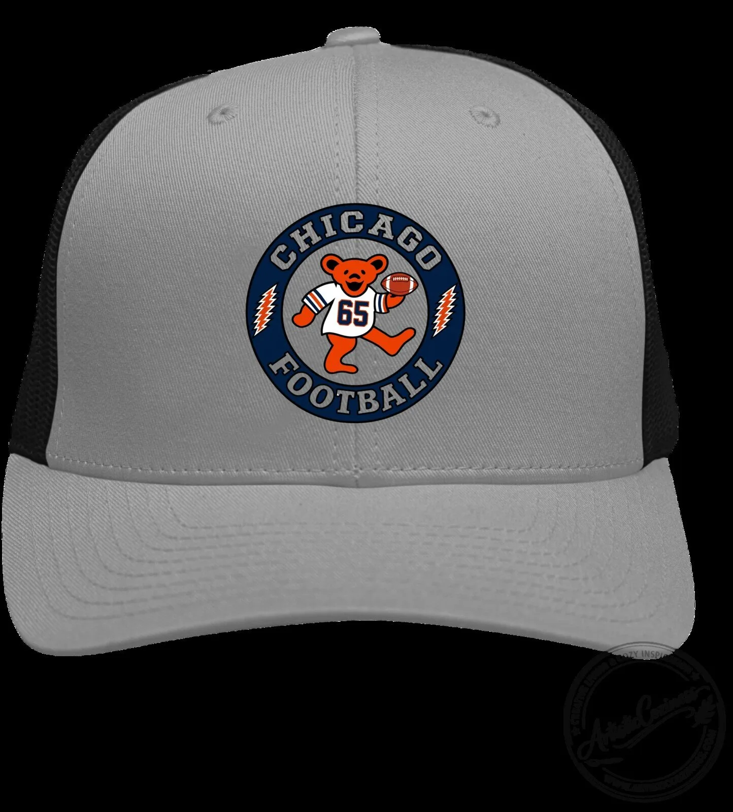 Chicago Bears Grateful Dead Dancing Bear Football Trucker Cap Hat