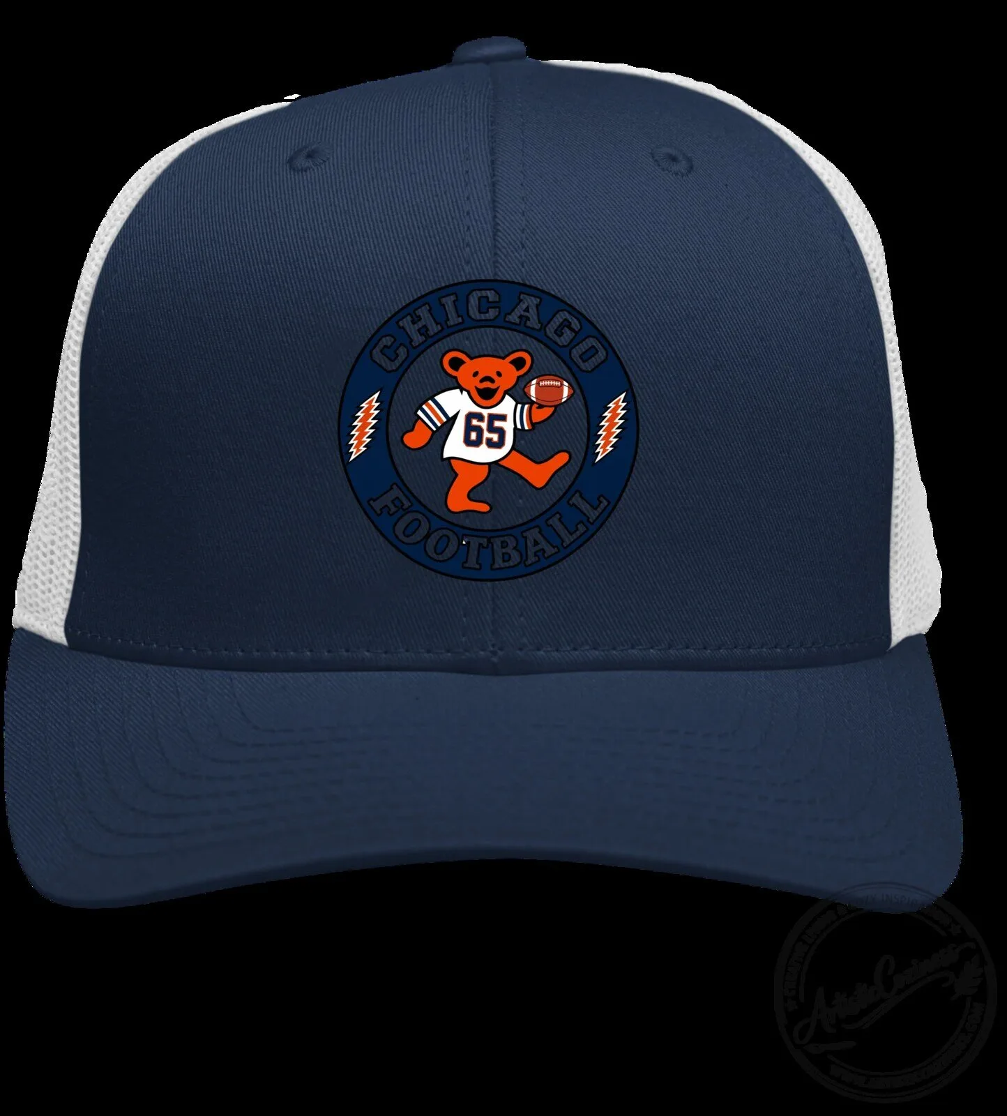 Chicago Bears Grateful Dead Dancing Bear Football Trucker Cap Hat 6 Chicago Bears Grateful Dead Dancing Bear Football Trucker Cap Hat
