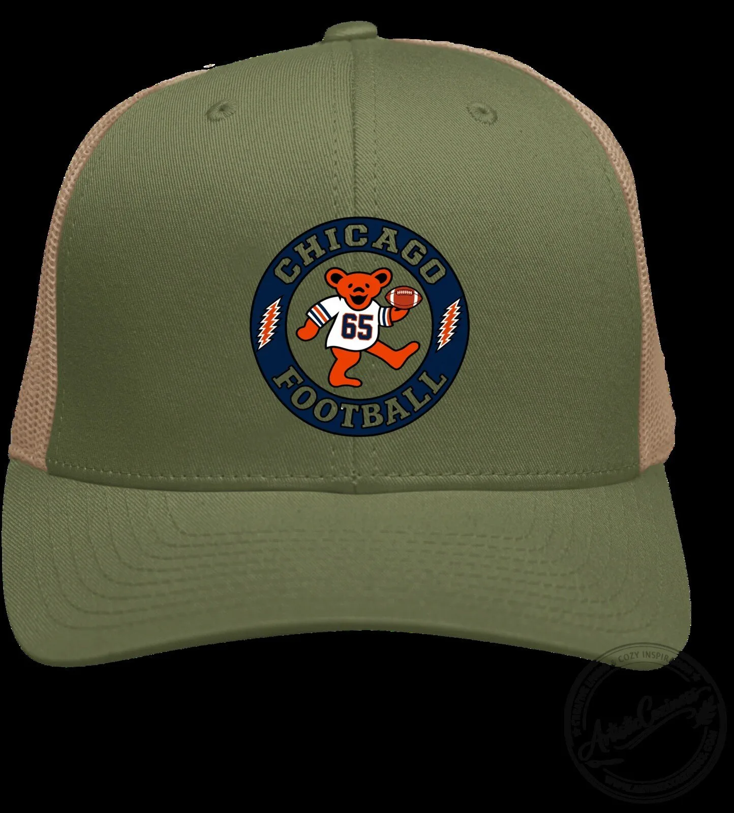 Chicago Bears Grateful Dead Dancing Bear Football Trucker Cap Hat 7 Chicago Bears Grateful Dead Dancing Bear Football Trucker Cap Hat
